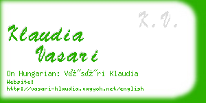 klaudia vasari business card